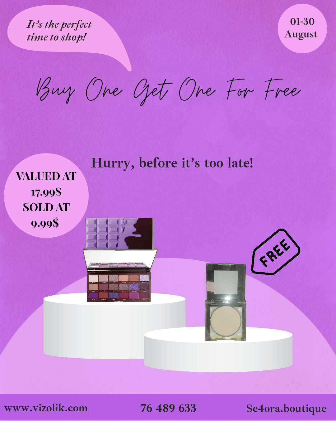 Buy I Love Revolution Violet Eyeshadow  Palette Get Free Mono Eyeshadow