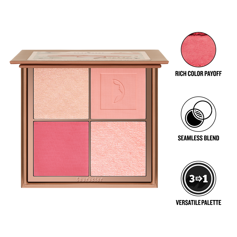 Character 4 Color Blush & Highlighter Palette Sunset Gerenade - CGP301