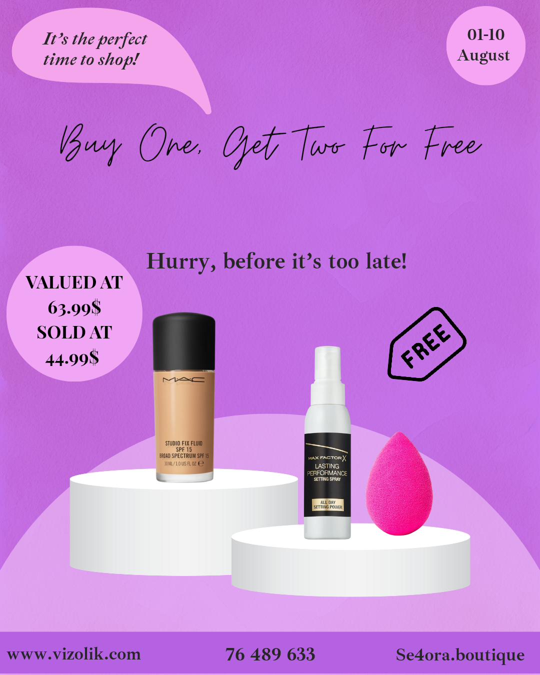 Buy Mac Studio Fix Fluid Foundation SPF 15 / NC35 Get Free Max Factor Setting Spray + Free Blender