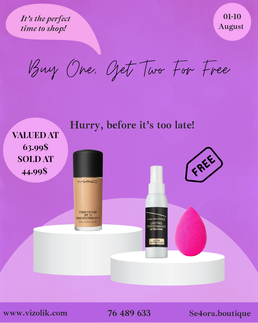 Buy Mac Studio Fix Fluid Foundation SPF 15 / NC35 Get Free Max Factor Setting Spray + Free Blender