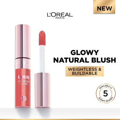 L'Oreal Paris Lumi Le Liquid Blush with a Glowy Radiant Natural Blush Finish, Weightless and Buildable 640 Glowy Rogue Paris