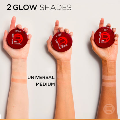 L’Oréal Paris Infaillible 24H Power Glow Loose Powder in Mesh, Pore Blurring, Radiant Glow, and Hydrating Formula ( Universal)