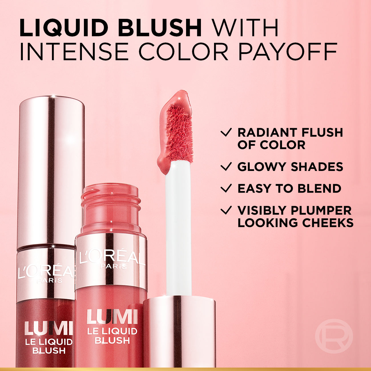 L'Oreal Paris Lumi Le Liquid Blush with a Glowy Radiant Natural Blush Finish, Weightless and Buildable 640 Glowy Rogue Paris