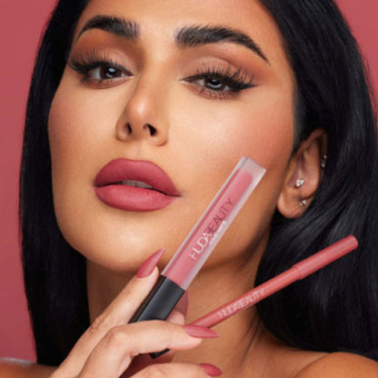 Huda Beauty Liquid Matte Lipstick Gossip Gurl Free Saint Germain Lip Liner C34