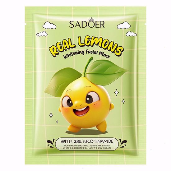 Sadoer Real Lemons 28% Nicotinamide Whitening Moisturizing & Repair Face Sheet Mask