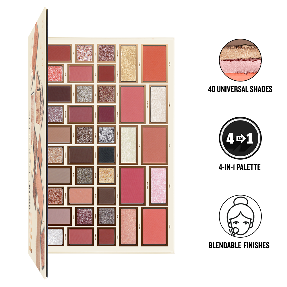 Character Pro Vista 40 Color Eyeshadow Palette ( Eyeshadow, Blush , Bronzer , Highlighter )