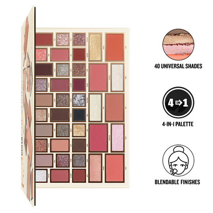 Character Pro Vista 40 Color Eyeshadow Palette ( Eyeshadow, Blush , Bronzer , Highlighter )