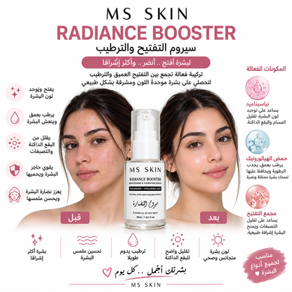 Ms Skin Radiance Booster Niacinamide + Hyaluronic Acid 30 ml ( Bright, Hydrated & Reduce Pigmentation) All skin Types