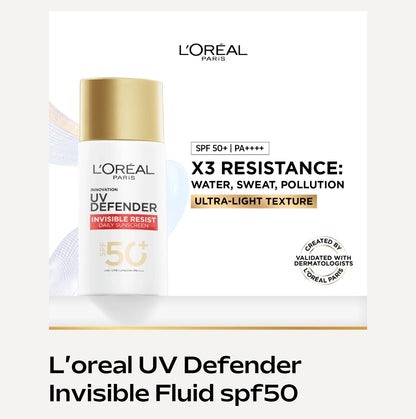 L'Oreal - UV Defender Invisible Resist Daily Sunscreen SPF50+