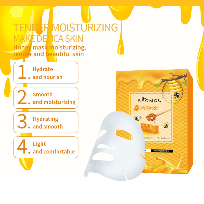 SEOMOU Honey Fullerene Hydrating Korean Face Sheet Mask