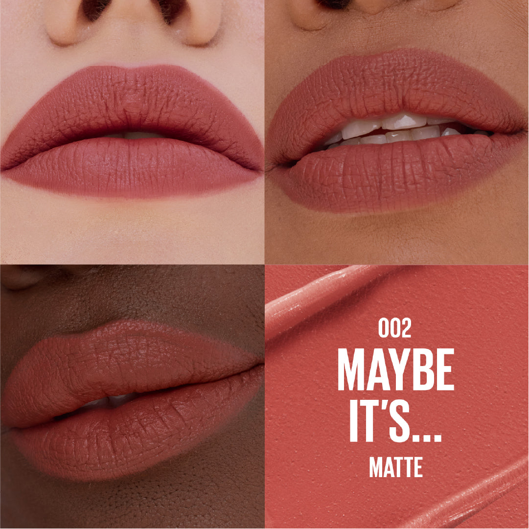 Maybelline Serum Lipstick, Hydrating Lip Makeup with 8HRs of Lip Plumping Moisture with Hyaluronic Acid + Oil Blend 02 Maybe It's Matte