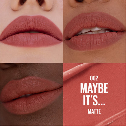 Maybelline Serum Lipstick, Hydrating Lip Makeup with 8HRs of Lip Plumping Moisture with Hyaluronic Acid + Oil Blend 02 Maybe It's Matte