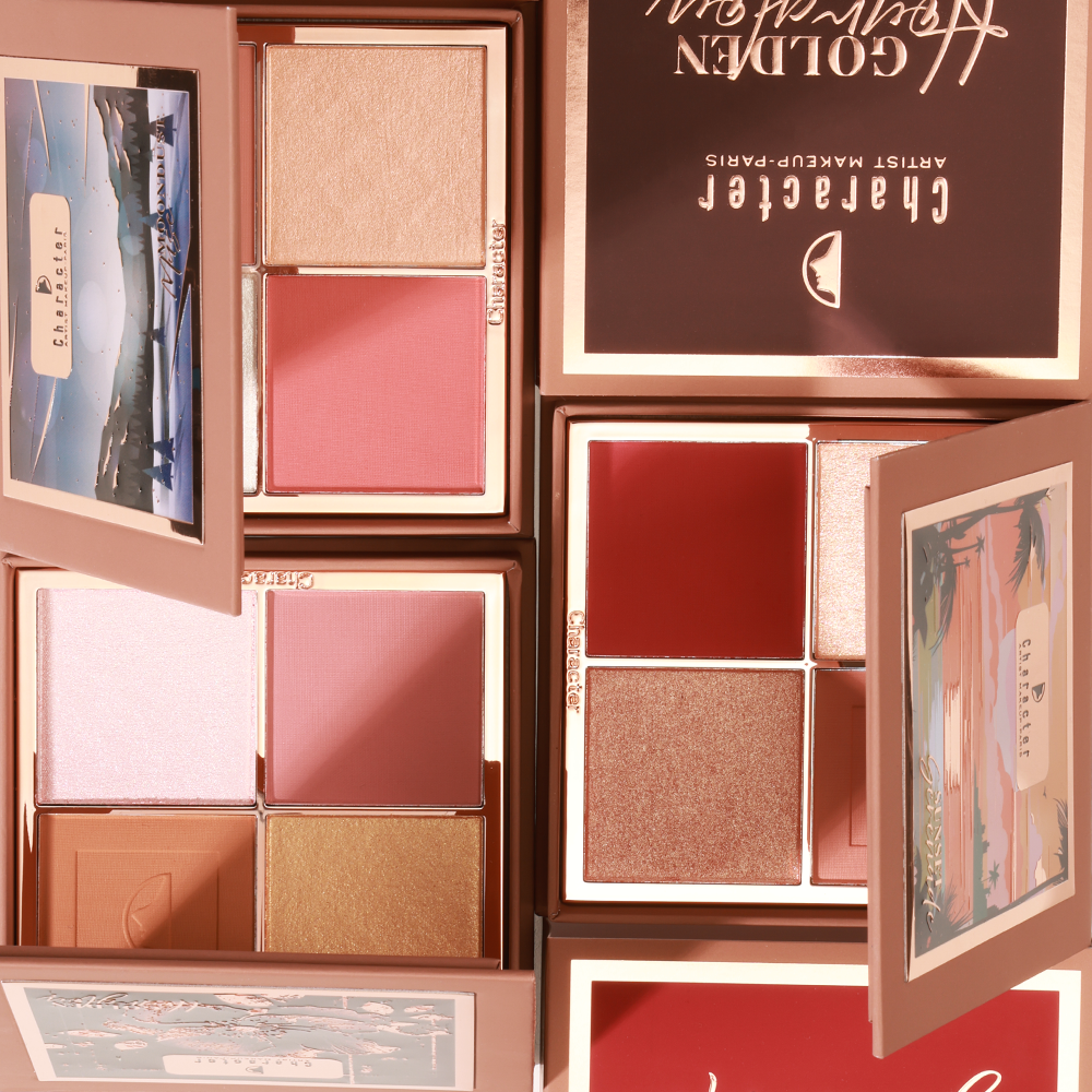 Character 4 Color Blush & Highlighter Palette Golden Hour Glow - CGP101