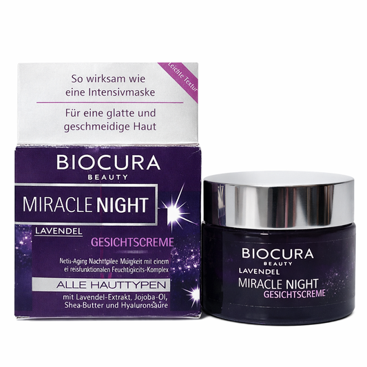 Biocura Anti-Aging Overnight Care Face Cream , With Lavender Extract, Jojoba oil, Shea Butter & Hyaluronic Acid ( All Skin Types )