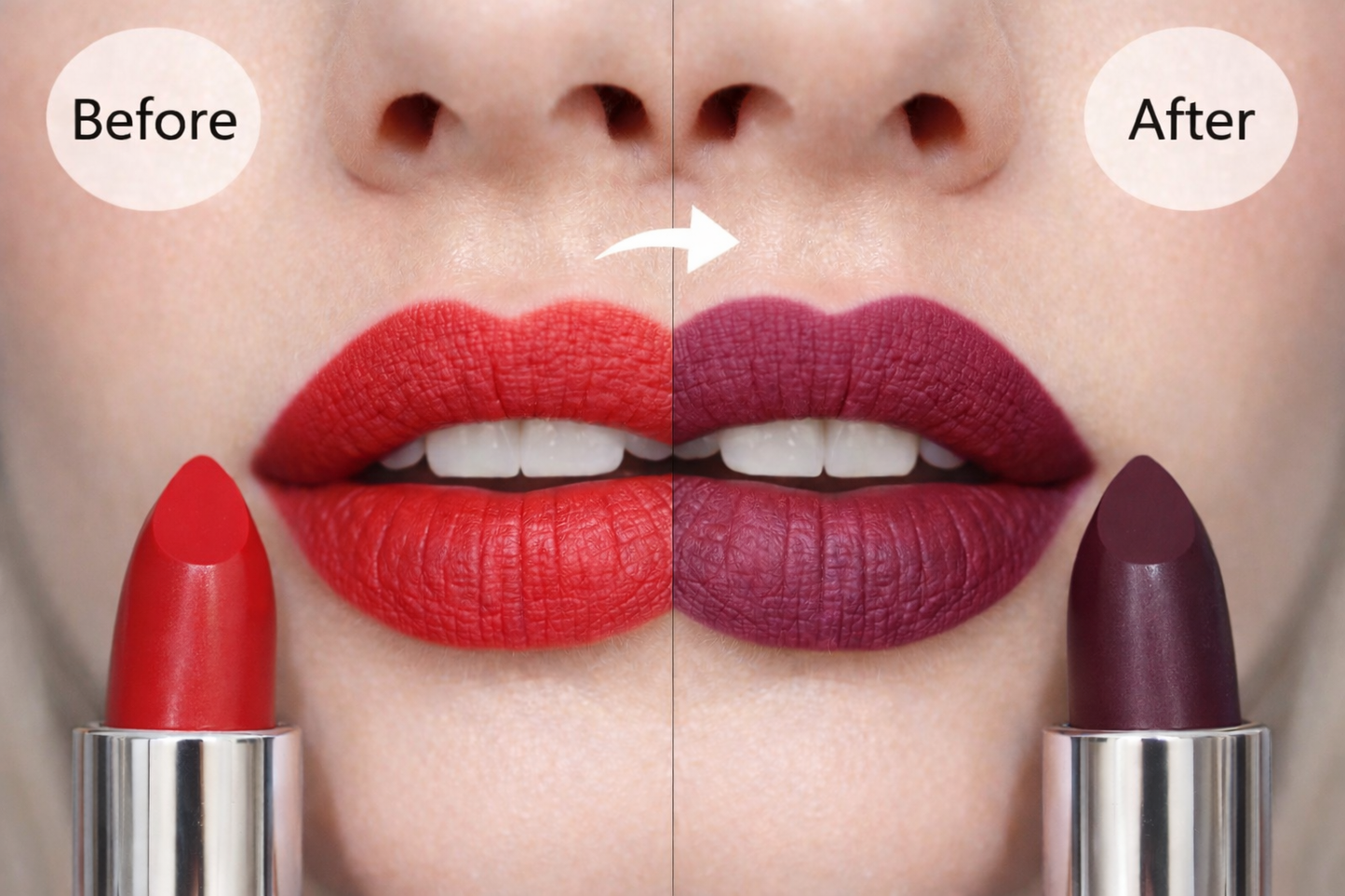 Shaka Matte Lipstick 106 London Smoke  لونه رمادي وظيفته تغير لون الحمرا