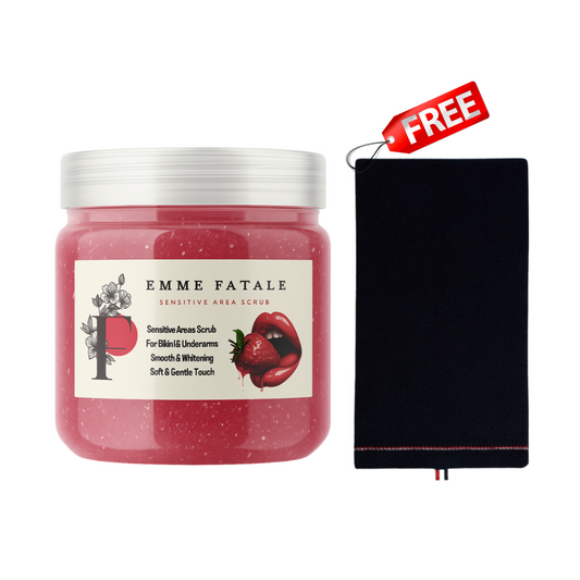 Femme Fatale Strawberry 🍓 Scrub For Sensitive Areas & Underarms 500 g + Free Loofa