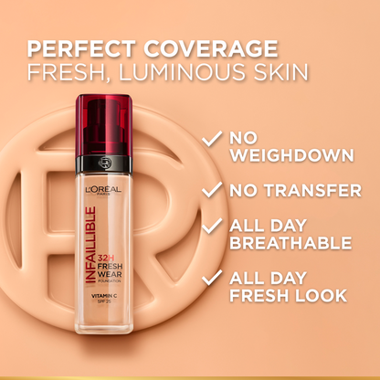 L'Oreal Paris Infallible 32h Fresh Wear Foundation SPF25 145 Cool Rose