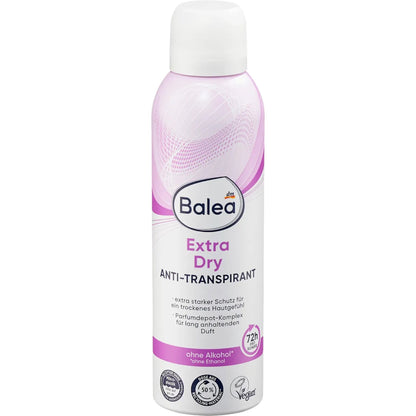 Balea Deodorant Anti Transpirant Spray Deodorant Extra  Dry , 200 ml , 48 Hours 0 Aluminum