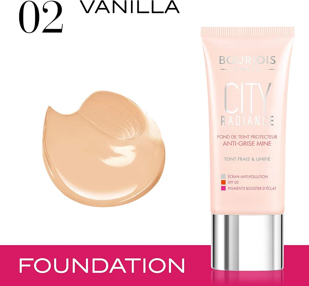 Bourjois City Radiance Foundation, 02 Vanilla, 30ml