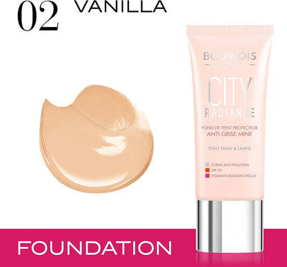 Bourjois City Radiance Foundation, 02 Vanilla, 30ml