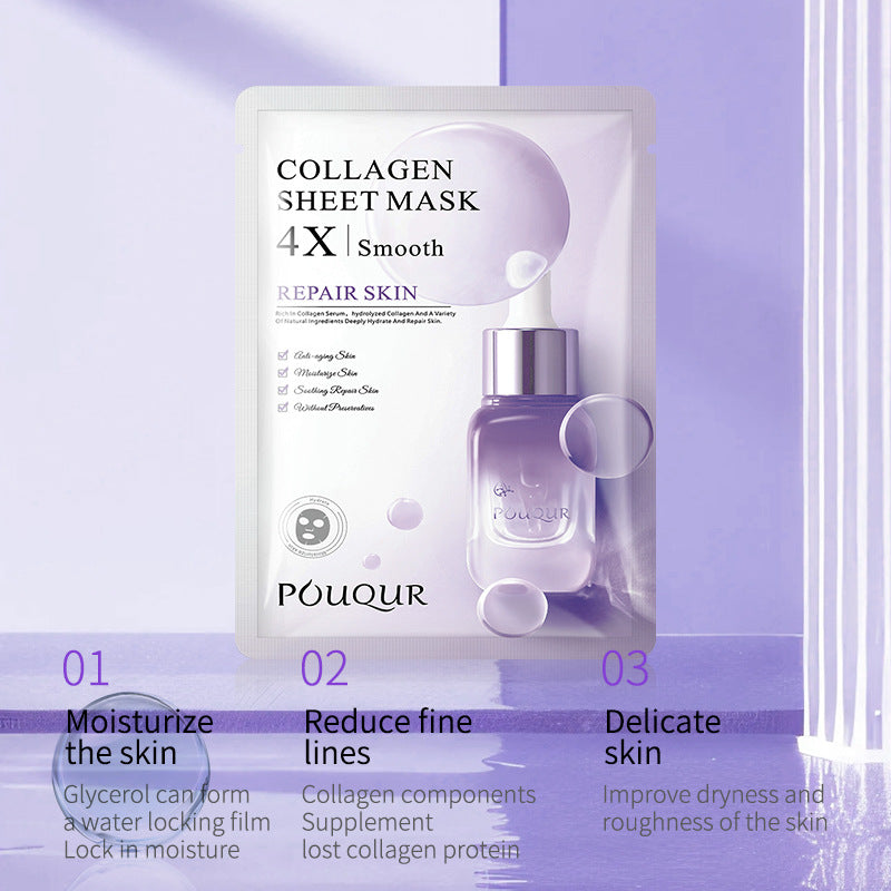 POUQUR Collagen Repair Skin Korean Face Sheet Mask