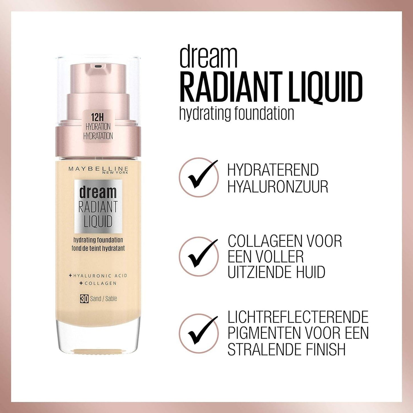 Maybelline New York Dream Radiant Liquid Hydrating Foundation Sand 30