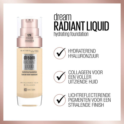 Maybelline New York Dream Radiant Liquid Hydrating Foundation Sand 30