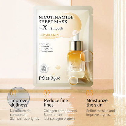 POUQUR Nicotinamide Repair Skin Korean Face Sheet Mask