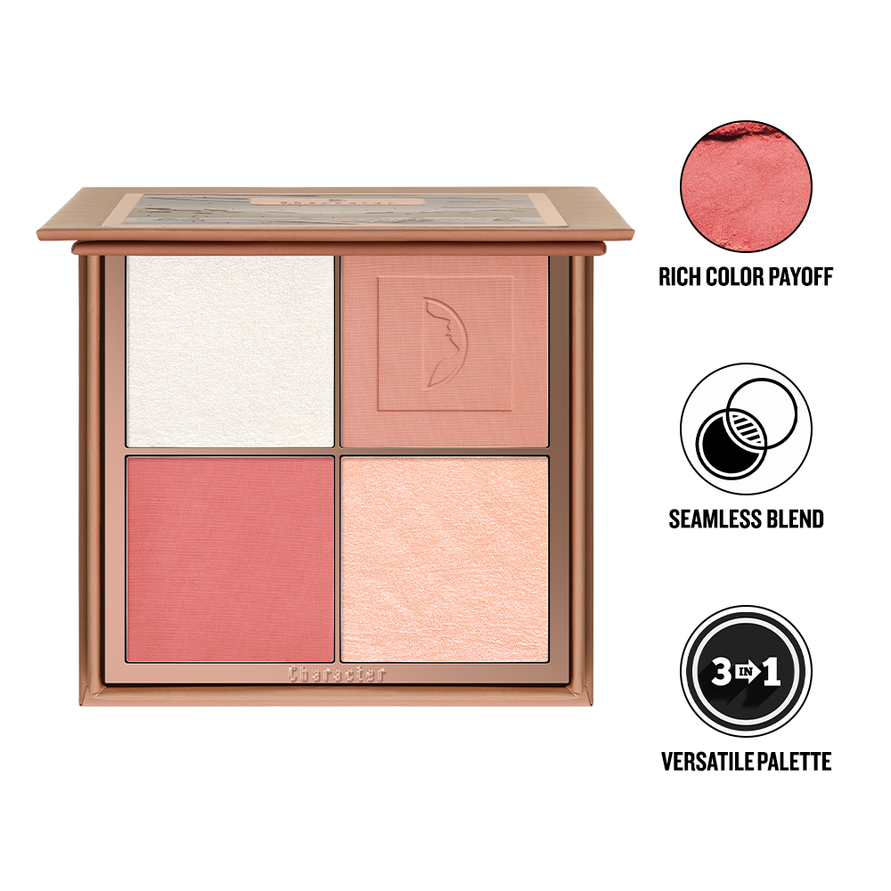 Character 4 Color Blush & Highlighter Palette Moondust Muse - CGP201