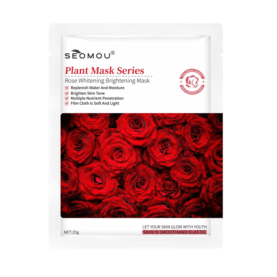 SEOMOU Rose Whitening Brightening Korean Face Sheet Mask
