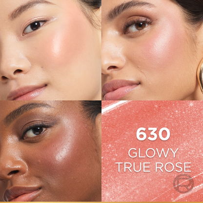 L'Oreal Paris Lumi Le Liquid Blush with a Glowy Radiant Natural Blush Finish, Weightless and Buildable 630 Glowy True Rose