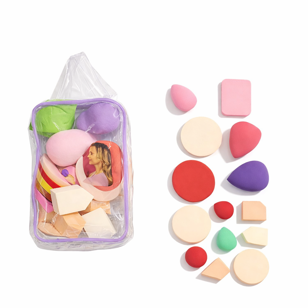 ≈21 Pcs Mini & Regular Blenders +Powder Puff ( With Bag) ®