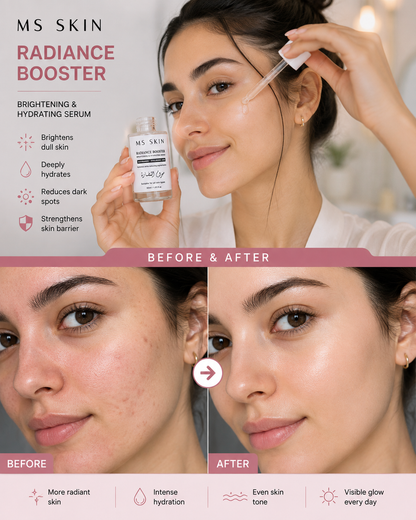 Ms Skin Radiance Booster Niacinamide + Hyaluronic Acid 30 ml ( Bright, Hydrated & Reduce Pigmentation) All skin Types