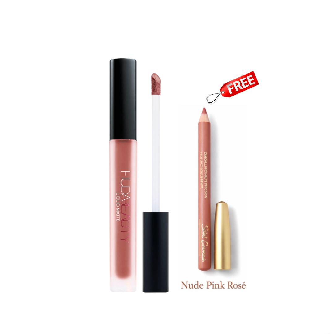 Huda Beauty Liquid Matte Lipstick Bombshell Free Saint Germain Lip Liner C36
