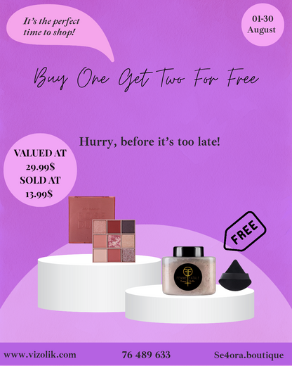Buy Farmasi Rose Dune Oasi Eyeshadow Palette Get Free Femme Fatale Loose Powder & Powder Puff