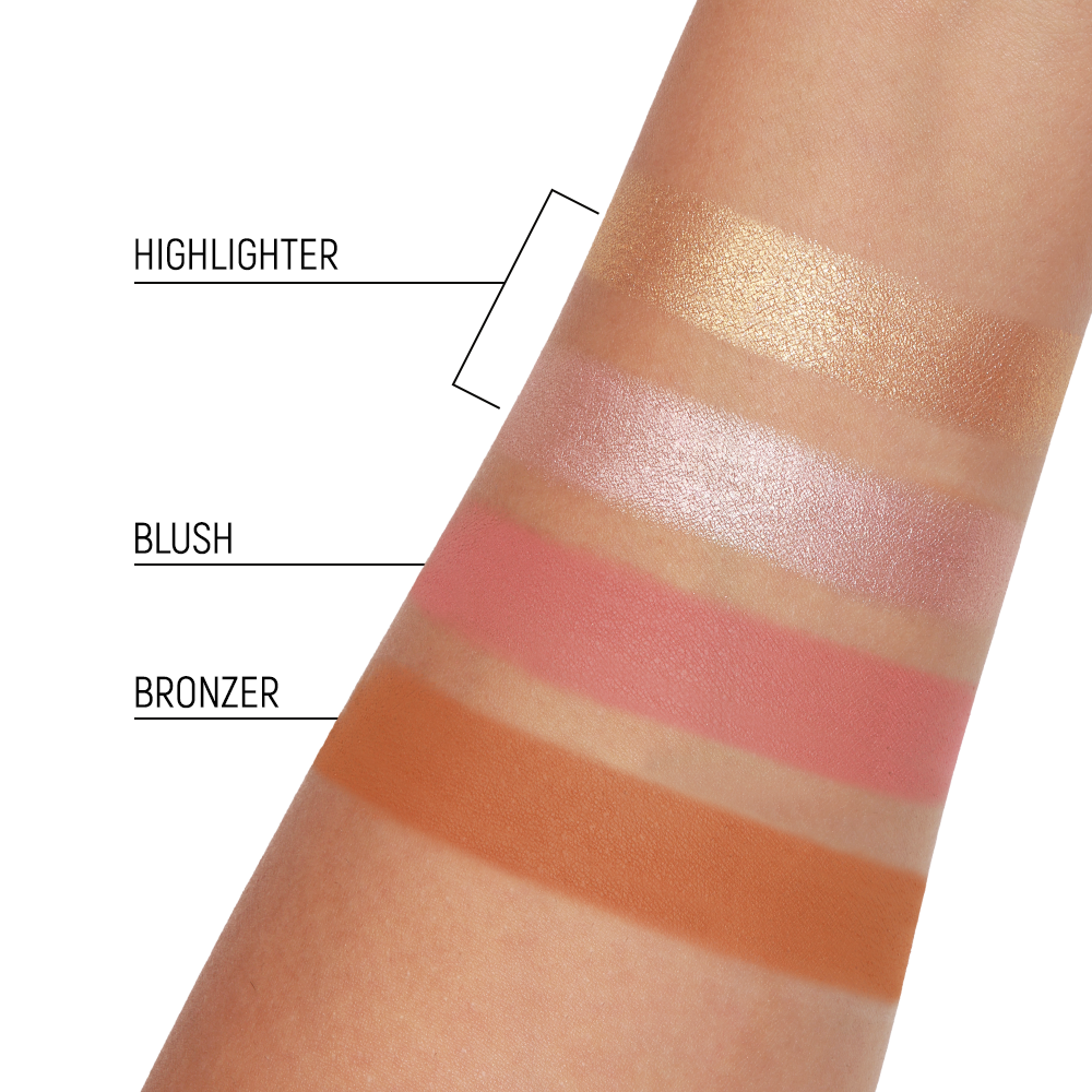 Character 4 Color Blush & Highlighter Palette Golden Hour Glow - CGP101