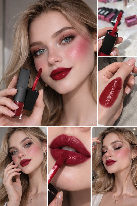 Shaka Innovative Beauty Cheek & Lipstick 107 Deep Red