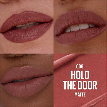 Maybelline Serum Lipstick, Hydrating Lip Makeup with 8HRs of Lip Plumping Moisture with Hyaluronic Acid + Oil Blend 06 Hold The Door