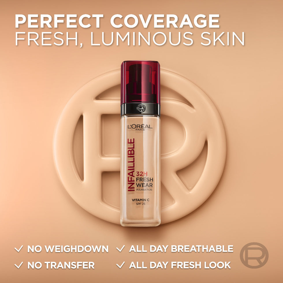 L'Oreal Paris Infallible 32h Fresh Wear Foundation SPF25 145 Cool Rose