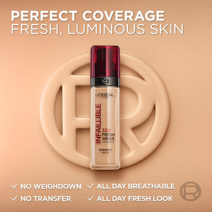 L'Oreal Paris Infallible 32h Fresh Wear Foundation SPF25 145 Cool Rose