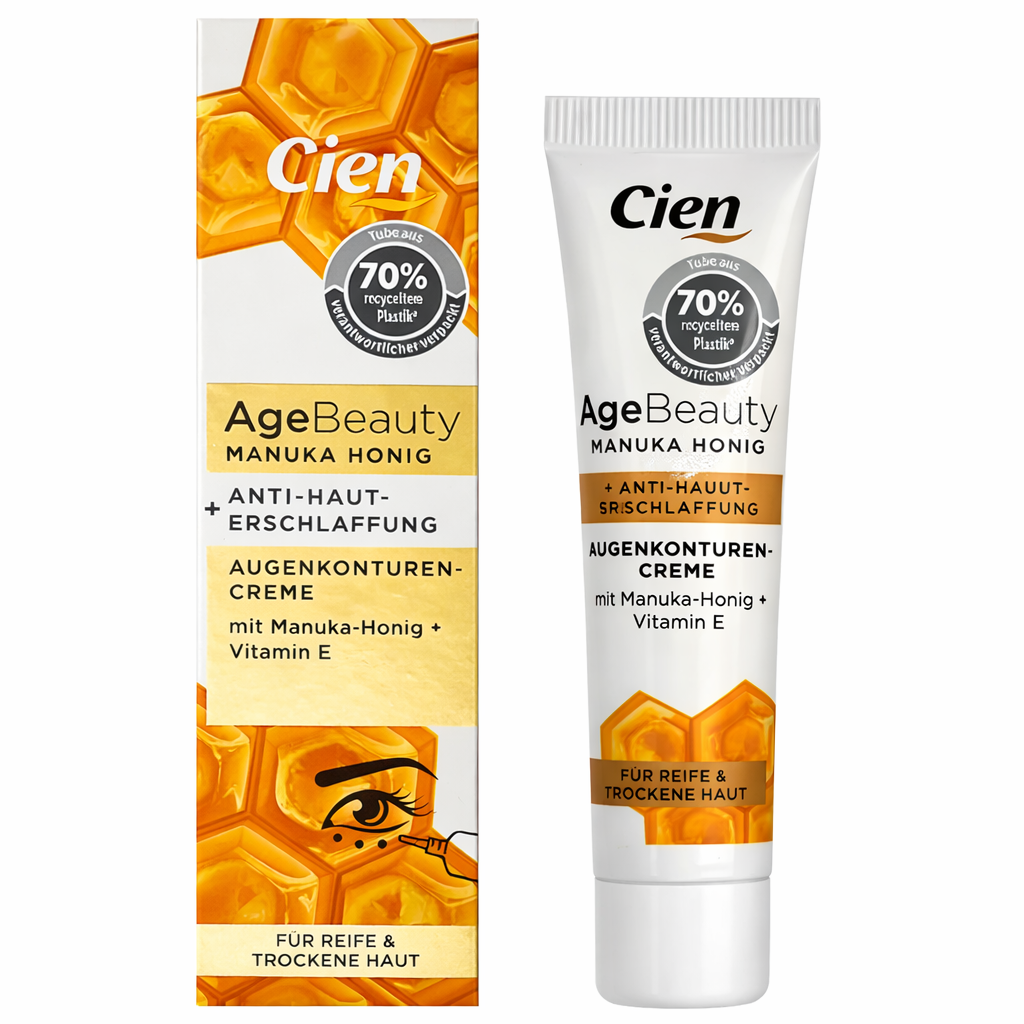 Cien Eye Cream with Manuka Honey and Vitamin E, Rich In Calcium & Hyaluronic Acid 15 ml ( برطب العين و بخفف التجاعيد )