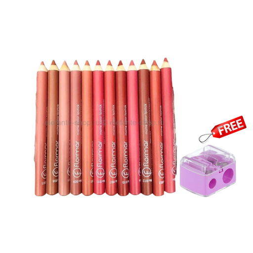 Flormar Matte Color Lipstick ( 12 Pcs  ) Lip Liner + Sharpener For Free