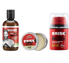 Men Set Brisk Bart Balm Beard With Wax Texture Care And Keep Your Bread In  Shape  100% natural ingredients + Moisturizer + 2 In 1 Bert Shampo