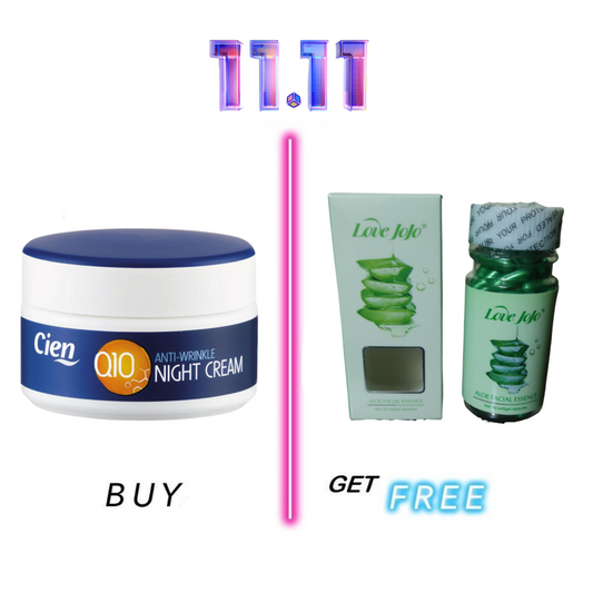 Buy Cien Q10 Anti Wrinkles Night Face Cream For All Skin Type Get 90 pcs Capsule Aloe Vera