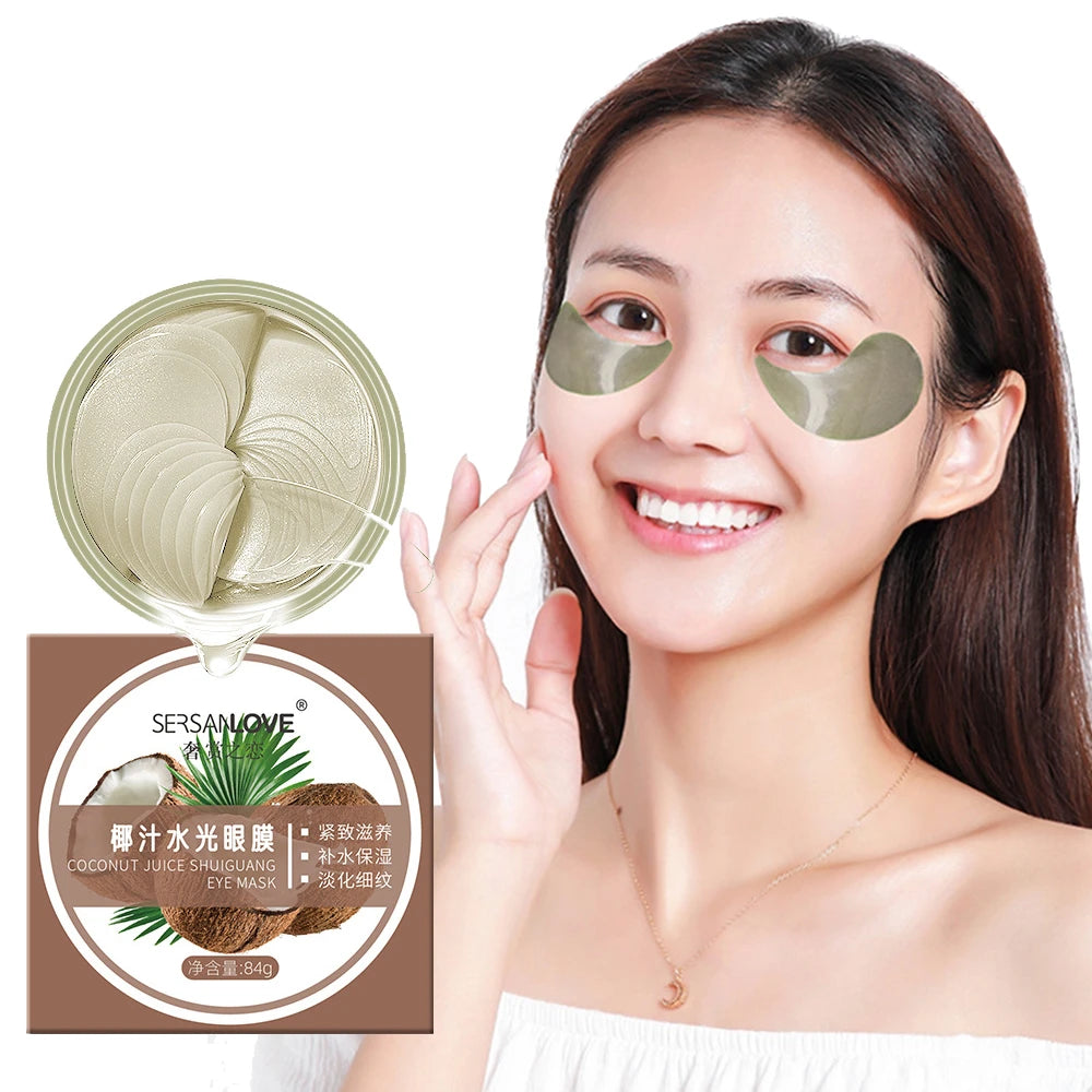 SeranLove Coconut Juice Eye Mask 60 PCs ( Remove Dark Circles , Moisturize , Eliminate Eye Bag , Remove Fine Lines , Lifting And Firming )