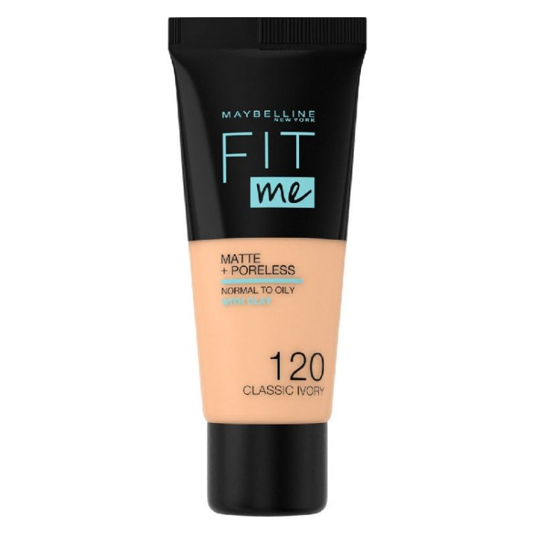 Maybelline Fit Me Matte Poreless Foundation 120 Classic Ivory 30ml ( Normal To Oily Skin With Clay )