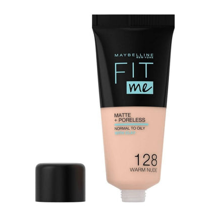 Maybelline Fit Me Matte Poreless Foundation 128 Warm Nude 30ml ( Normal To Oily Skin With Clay )